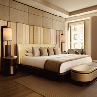 Muebles de Hotel de Lujo de 5 Estrellas, Personalizados, de Madera Sólida Ecológica, Juegos de Dormitorio Modernos de Calidad Comercial, Paquetes Completos para Apartamentos