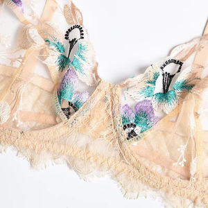 Braguitas de encaje floral bordado para mujer, de talle medio, sin costuras, conjunto de ropa interior sexy con diseño de ganchillo - Product Image 5