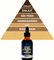 Gouttes liquides de complexe de Shilajit de qualité supérieure |   Complément alimentaire à base d'algues marines, d'ashwagandha, de zinc et de magnésium pour le soutien complet de la santé du corps