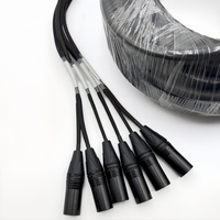 Câble audio multi-canaux 6 canaux XLR 3 broches mâle vers femelle, câble serpent, PVC noir, OFC, câble de microphone