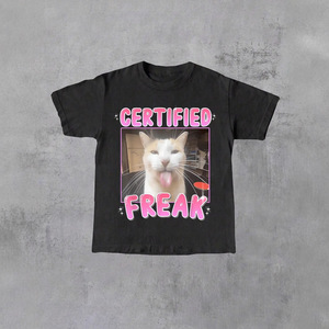 T-Shirt Divertente con Stampa Animale, Traspirante, Stile Street, in Puro Cotone Pettinato 180g, Vestibilità Ampia per Giovani - Product Image 2