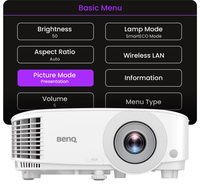 Proyector BenQ EX6834 XGA EW6834 WXGA para Salas de Reuniones de Negocios, para Presentaciones, 4200 lúmenes, Proyector de Video HDMI de 150 Pulgadas
