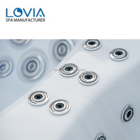 LOVIA - Bañera de Hidromasaje Rectangular para Exteriores, de Diseño Moderno, Eficiente Energéticamente, con Hidroterapia, Jacuzzi