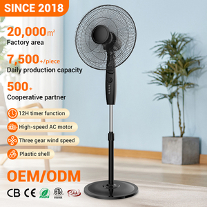 Ventilateur sur pied 16 pouces à moteur AC, 7 pales, <span class=keywords><strong>3</strong></span> vitesses, programmable, en ABS, 65W, pour la vente en gros - Product Image 1
