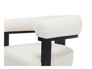 <span class=keywords><strong>Chaise</strong></span> de salle à manger en tissu bouclé <span class=keywords><strong>beige</strong></span> magnifique avec pieds en métal <span class=keywords><strong>noir</strong></span>, design ergonomique du dossier pour la maison, les salles à manger - Product Image 3