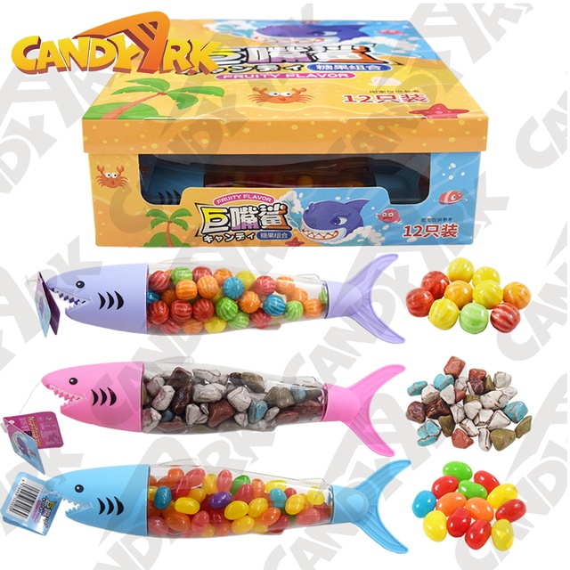 Shark Bottle Kids Toy Candy Bubble Gum Jelly Bean Stone Candy