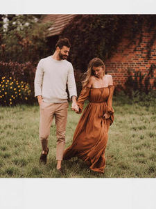 Vestidos de fotografía de maternidad sin hombros para Baby Showers, maxivestido Sexy largo para mujeres embarazadas, accesorios para sesión de <span class=keywords><strong>fotos</strong></span> de embarazo - Product Image 6