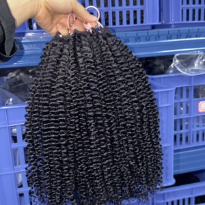 Hot Sale Crochet Hair Bundles <strong>Weaves</strong> 18-26 Inch Feathered Tip Crochet Human Hair Extensions for <strong>Quick</strong> <strong>Braids</strong> Natural Black - Product Image 3