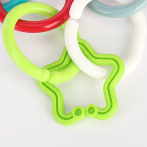 Mainan Bayi Plastik, Aksesori Perjalanan Cincin Teether Link Loop Bulat Menghubungkan untuk Kursi Mobil dan Kereta Dorong - Product Image 4