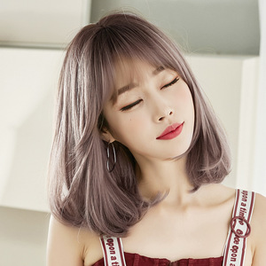 <span class=keywords><strong>Cheveux</strong></span> courts fleur de poirier tête épaule longueur perruque de <span class=keywords><strong>cheveux</strong></span> synthétiques naturellement moelleux clavicule bouclée boucle intérieure pour les femmes - Product Image 4