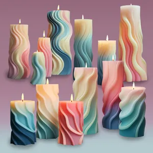 Wave Taper Candle Silicone Mold