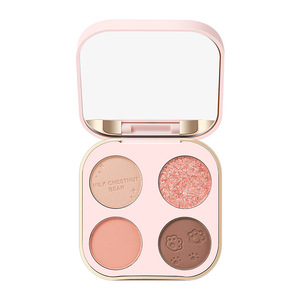 Paleta de sombras de ojos de cuatro colores, sombra de ojos de oso <span class=keywords><strong>Castaño</strong></span> de leche, pluma suave, Aurora, no es fácil de volar, color rosa tierra, color calabaza - Product Image 1