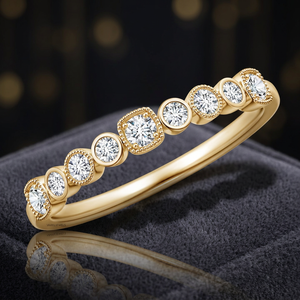 Bague de fiançailles tendance pour femme en or jaune plaqué rhodium avec diamant taille brillant rond, or 10K 14K 18K, argent 925 935 - Product Image 1