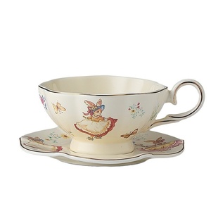 Set da tè e caffè in ceramica floreale retrò francese Design elegante piattino e tazza - Product Image 6