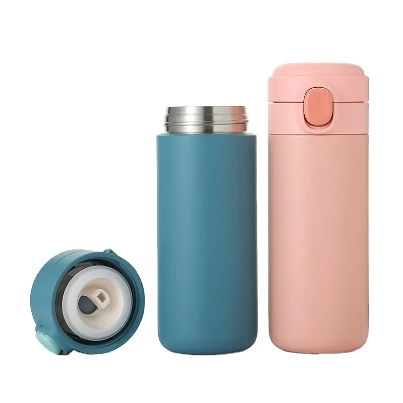 350ml 500ml çift cidarlı termos hafif bardak sıçrama kapak hediye kız arkadaşı özelleştirilmiş renk ve Logo su şişesi