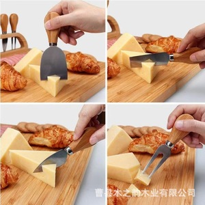 Bamboo <b>Cheese</b> Board <b>Set</b> With <b>Knife</b> And Tray For <b>Cheese</b> Serving And Wine Pairing - Product Image 3
