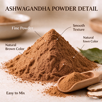 Poudre d'Ashwagandha en Gros d'Usine, Extrait de Racine d'Ashwagandha OEM, Poudre de Withanolides 100g pour une Relaxation Profonde