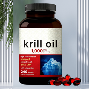 Complément alimentaire antioxydant pour la santé cardiaque, <span class=keywords><strong>huile</strong></span> <span class=keywords><strong>de</strong></span> <span class=keywords><strong>krill</strong></span> riche en acides gras oméga-3 DHA, gélules d'<span class=keywords><strong>huile</strong></span> <span class=keywords><strong>de</strong></span> crevettes antarctiques - Product Image 1