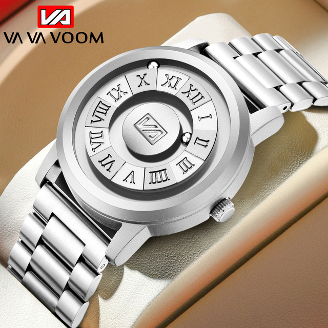 VA VA VOOM New Arrival Trendy Japan Movement 42mm Dial Magnetic Ball Watch Custom Logo 3Bar Waterproof Men Watch Montres De Luxe