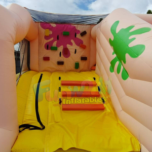 Pastel color kids outdoor backyard summer jumpers castle <b>inflatable</b> splash bounce <b>house</b> slide combo with pool - Product Image 6