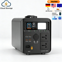 Station d'alimentation portable LiFePO4 1200Wh avec onduleur à onde sinusoïdale pure, panneau solaire, contrôleur MPPT, démarreur de batterie, lampe torche et éclairage LED
