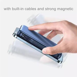 Portable 10000mAh Power Bank LCD Display Magnetic Wireless Power Banks With Built-in Cables Mobile Phone Charger Iphone - Product Image 3