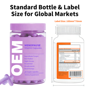 Cápsulas para la Menopausia de Marca Privada OEM para Mujeres con Vitamina D3, B6 y Cohosh Negro, MOQ Flexible, Lanzamiento Rápido, Certificación cGMP y COA - Product Image 4