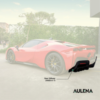 Aulena pemisah depan karbon kering Spoiler & Diffuser belakang Body Kit untuk Ferrari SF90 M2 bumper sisi rok aksesoris