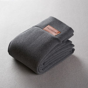Pantaloni caldi invernali pantaloni Skinny in lana di velluto spesso in pile da <span class=keywords><strong>bambina</strong></span> pantaloni neri a vita alta pantaloni di Cashmere in pelle di agnello per le donne - Product Image 6