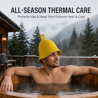 Chapeau de sauna en feutre de laine moulé monobloc, personnalisable, coloré, doux, respirant, durable, réutilisable, épais et chaud pour le bain et le spa