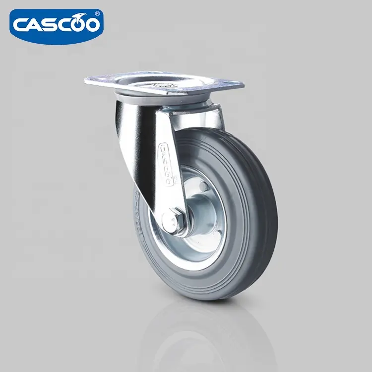 Cascoo 125 37.5-50 Massief Rubberen Wiel Voor Trolley, Zwenkwiel