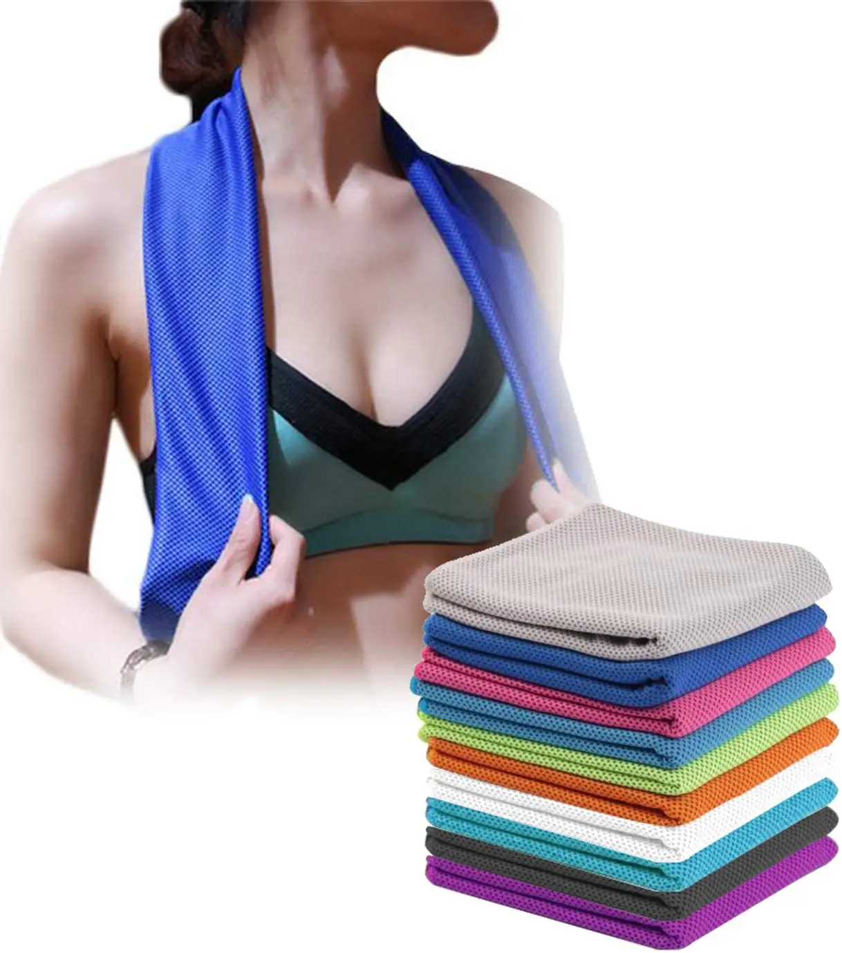 2023 gran oferta LOGO personalizado/color Toalla de enfriamiento instantáneo Trapos de cuello de microfibra toallas frías