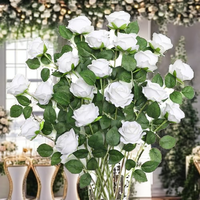 JUSTOYOU Großes Set 20 Künstliche Seidenrosen Realistischer Kunstblumenstrauß für Zuhause Büro Partys Hochzeiten Gartenarrangements China