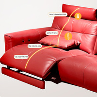 Canapé inclinable électrique fonctionnel royal américain canapés en cuir ensembles de mobilier de style italien pour salon haut de gamme Power Green