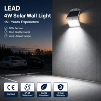 Lampes murales LED solaires d'extérieur LEAD, étanches IP65 avec capteur de mouvement PIR pour jardin et clôture - Garantie de 3 ans