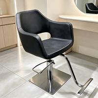 Fauteuil de salon moderne à accoudoirs creux, chaise de coiffure hydraulique avec repose-pieds