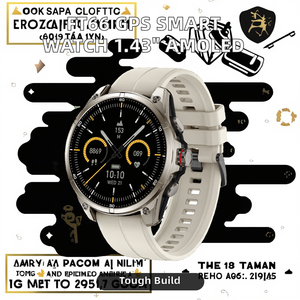 ساعة ذكية للرجال FT66 مع نظام تحديد المواقع، شاشة AMOLED مقاس 1.43 بوصة، بطارية 660 مللي أمبير، متتبع للياقة البدنية، ضوء فلاش، إمكانية الرد على المكالمات، تتبع النوم، بوصلة لنظام أندرويد - Product Image 3