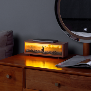 Cadeau de noël dessus de table sans fil téléphone portable charge lampe veilleuse Charge <span class=keywords><strong>rapide</strong></span> Station lecture lumière tactile chevet - Product Image 3