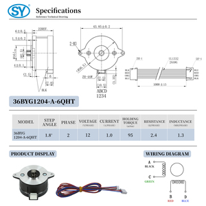 มอเตอร์สเต็ปปิ้ง <span class=keywords><strong>Pancake</strong></span> <span class=keywords><strong>Nema</strong></span> 14 ขนาด 36 มม. แกนพูลเลย์ 4 สาย 1A 9.5N.cm 1.8 °   ชุดมอเตอร์สเต็ปเปอร์สำหรับเครื่องพิมพ์สามมิติ Voron รุ่น Extruder - Product Image 4