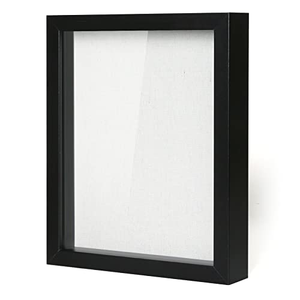 Cadre photo 3D mural en MDF bois noyer noir et blanc personnalisé 2026, profondeur 3CM 5CM, 8x8 16x16 pouces, A3 A4, type boîte à ombre - Product Image 1
