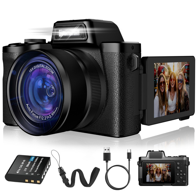 China Manufacturer 180 Degree Flip Screen Autofocus 5K Digital Camera with 80MP WiFi for Vlogging on YouTube Tiktok
