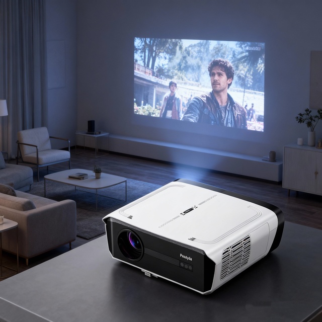 New High-Brightness 1080P 4K Projector with Auto Keystone & Focus-Built-in WiFi 6 1850ANSI Lumens Portable Design Dual Speakers