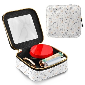Wholesale Customs logo clear Cosmetic Bag Waterproof Leather Travel Bag Make up Zipper Bag - Product Image 3