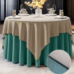 Wholesale Cotton-Polyester <b>Tablecloth</b> for Wedding Thicken Large Size Handmade Linen Polyester Solid Color Woven Heavy Fabric - Product Image 1