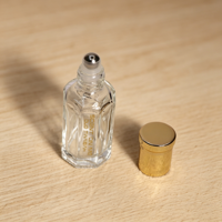 Flacon en verre octogonal transparent pour huile de parfum Oud Arabe Attar, 3ml, 6ml, 12ml, avec logo personnalisé et coffret cadeau