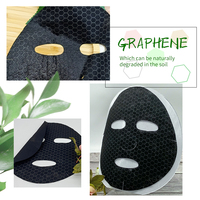 Masque facial entièrement élastique qui s'adapte parfaitement à toutes les formes de visage, en graphène, structure nid d'abeille, lyophilisé, noir, anti-graisse, masque en tissu uni