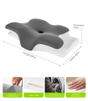 Oreiller cervical ergonomique pour soulager les douleurs au cou et aux épaules, en mousse à mémoire de forme, pour dormeurs latéraux, avec housse respirante en soie glacée