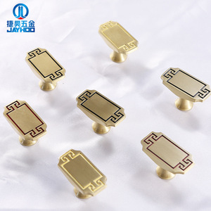 Jiehao Chinese Style Solid Brass Cabinet <b>Knobs</b> Rectangle Durable For Bedroom <b>Furniture</b> <b>Handles</b> - Product Image 1