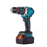 Perceuse électrique sans fil industrielle à couple élevé de 13 mm bleue, avec mandrin métallique et batterie MTK, pour personnalisation OEM