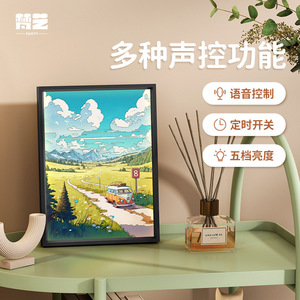 Lampe d'ambiance intelligente à commande vocale avec cadre en alliage d'aluminium et motif <span class=keywords><strong>de</strong></span> dessin animé, pour bureau, chambre et décoration d'ambiance - Product Image 2